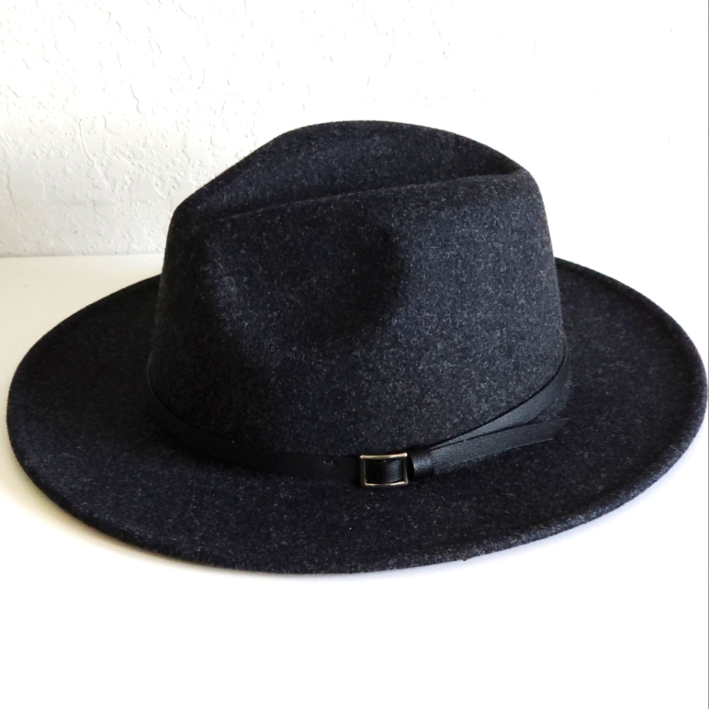 Lisianthus Womens Classic Wool Fedora with Belt Buckle Wide Brim Panama Hat